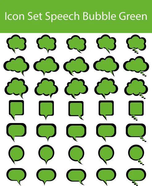 Conjunto de ícones Speech Bubble Verde —  Vetores de Stock