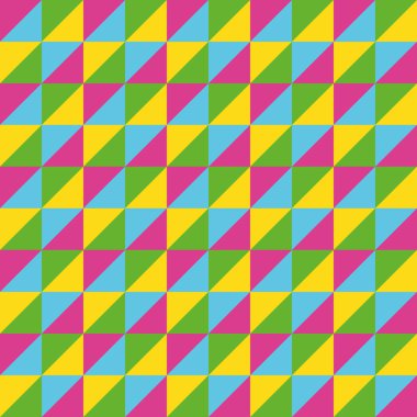 Pattern Vector Seamless Polygon Triangle pink yellow blue