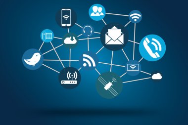 Graphic Vector Network Communication blue