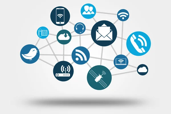 Graphic Vector Network Communication grey