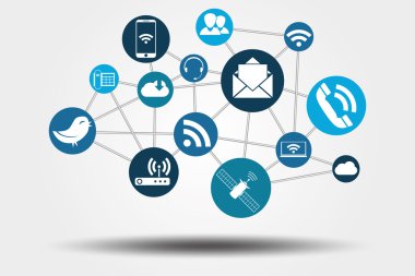 Graphic Vector Network Communication grey