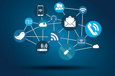 Graphic Vector Network Communication blue