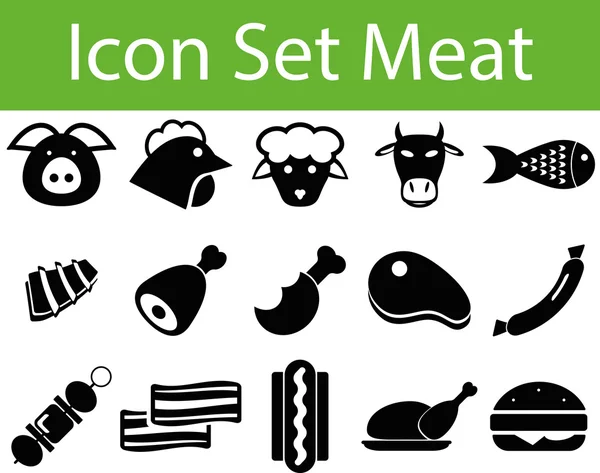 Pictogram instellen vlees — Stockvector