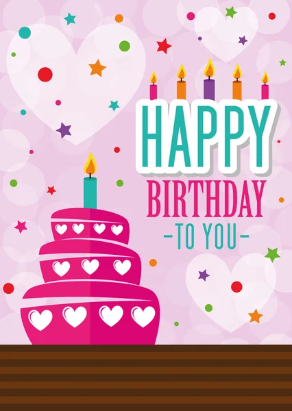 Poster Card Illustration Graphic Vector Happy Birthday To You — Stock Vector