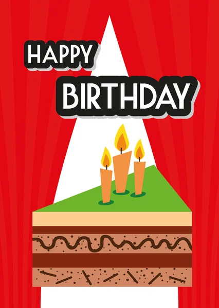 Tarjeta Poster Ilustración Vector Gráfico Feliz Cumpleaños — Vector de stock