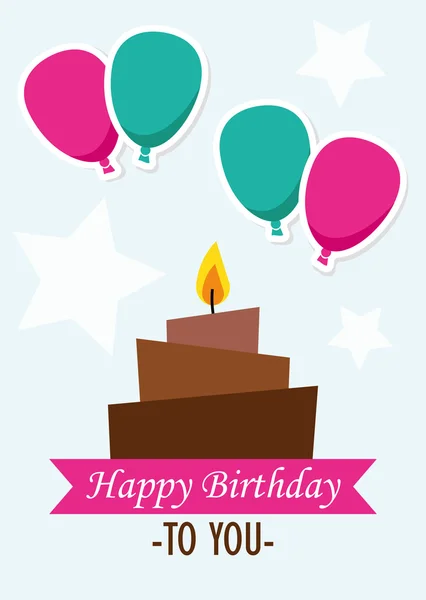 Tarjeta Poster Ilustración Vector Gráfico Feliz Cumpleaños — Vector de stock