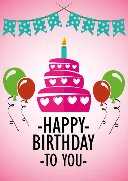 Poster Card Illustration Graphic Vector Happy Birthday To You — Stock Vector