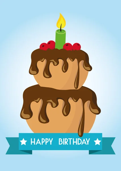 Cartão de Cartão de Cartaz Ilustração Vetor Gráfico Feliz Aniversário para você — Vetor de Stock