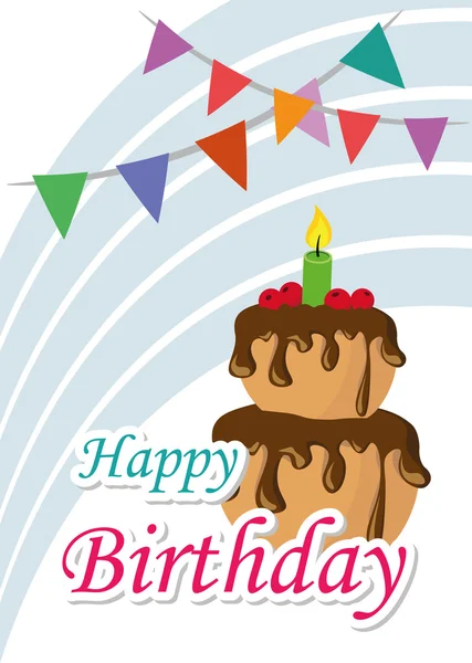 Tarjeta Poster Ilustración Vector Gráfico Feliz Cumpleaños — Vector de stock