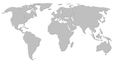 Örnek grafik vektör Dünya Haritası gri