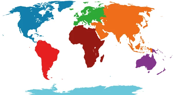 Ilustração Gráfico Vetor Mundo Mapa colorido — Vetor de Stock