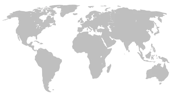 Ilustración Gráfico Vector Mapa del Mundo gris — Archivo Imágenes Vectoriales