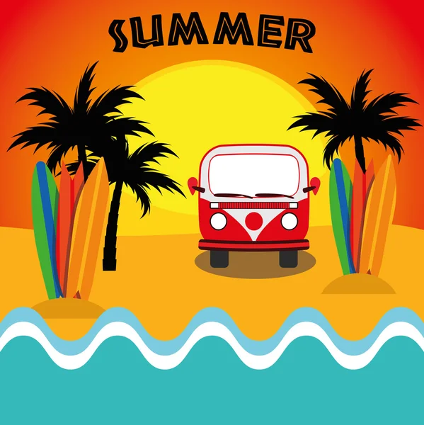 Illusztráció vektor grafikus nyári, utazás, nyaralás — Stock Vector