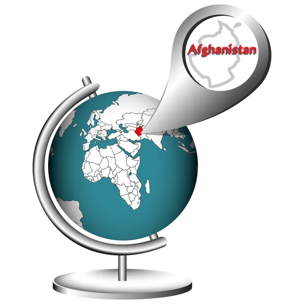 Illustration Vector Graphic Globe Afghanistan — Image vectorielle
