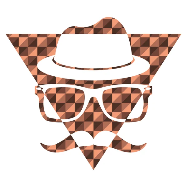 Illustration Vector Graphic Triangle Checked Hipster — Stok Vektör