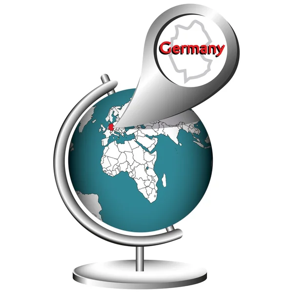 Illustration Vektor Grafik Globus Deutschland — Stockvektor