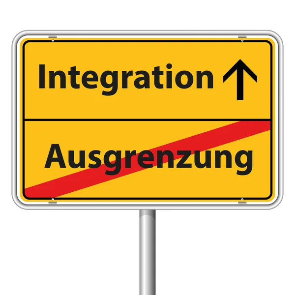 Illustration Vektor Grafik Verkehrszeichen Integration — Stockvektor