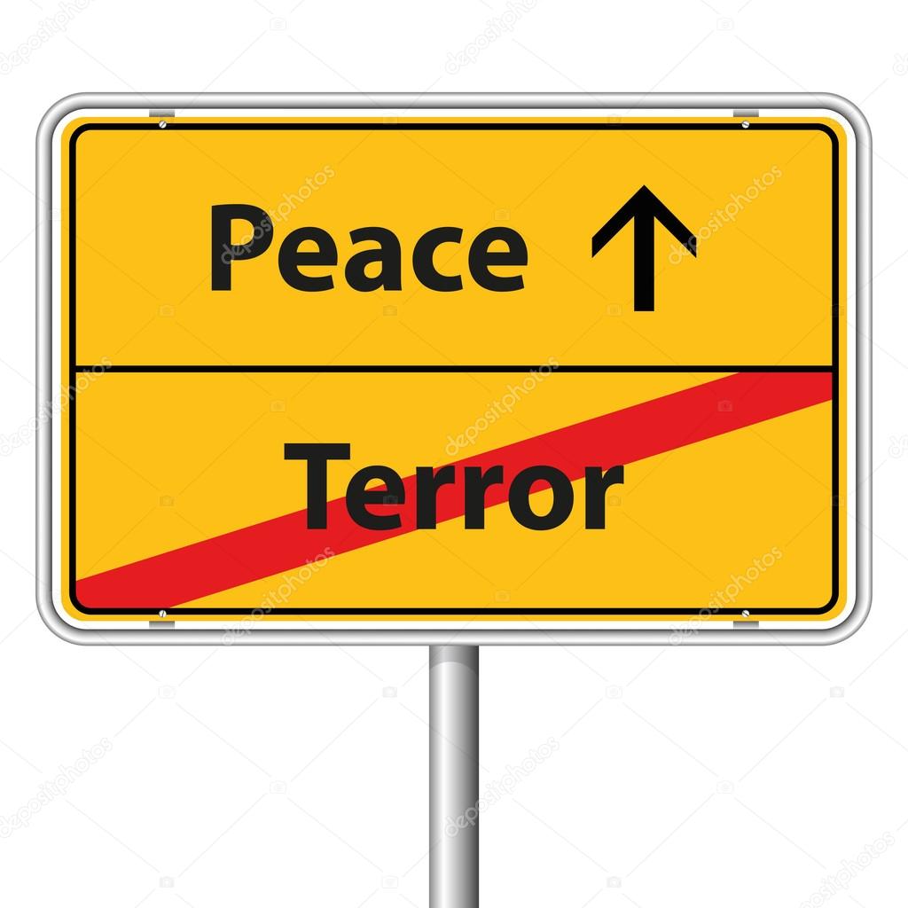 Illustration Vector Graphic Road Sign Peace