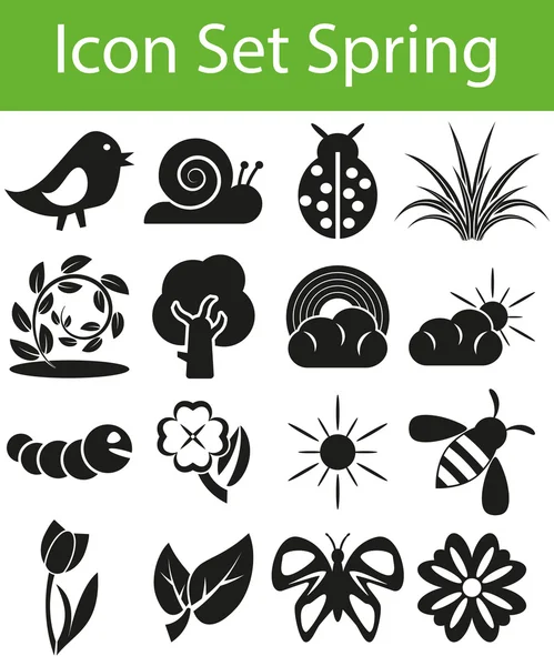 Icon Set Spring — Stock Vector