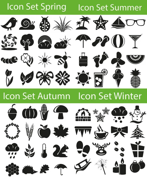 Icon Set-négy évszak — Stock Vector