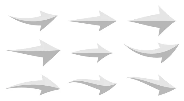 Ikon Set Ilustrasi Panah putih - Stok Vektor