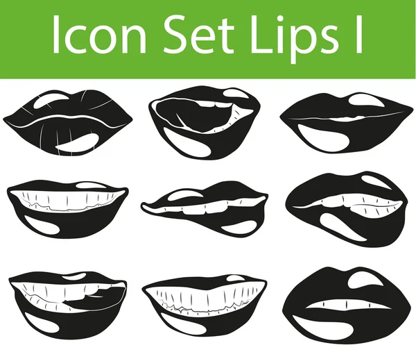 Icon Set Lips I — Stock Vector