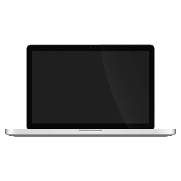 Laptop Vektor Grafik Ilustrasi dengan layar hitam - Stok Vektor