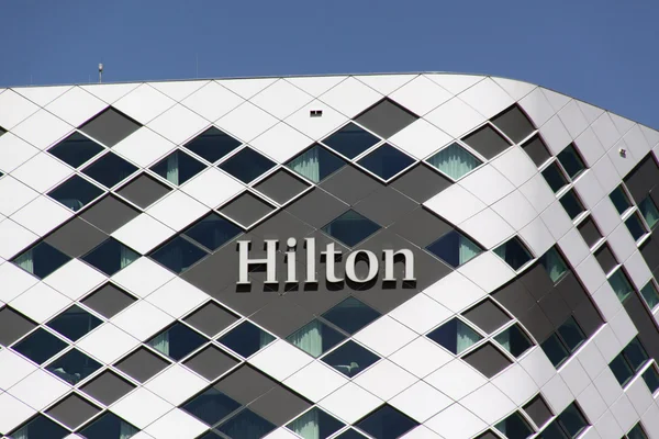 Hilton hotel i Amsterdam - Stock-foto