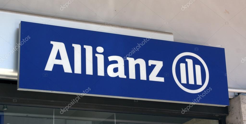 Paris, France-June 20, 2016: sign og the allianz insurance company
