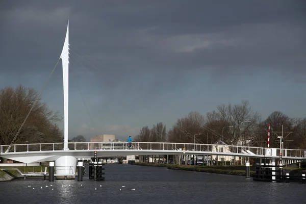A pie, puente para bicicletas en Rijswijk, Países Bajos — Foto de Stock