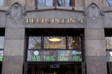 Amsterdam  Stock Exchange at beursplein 5 clipart