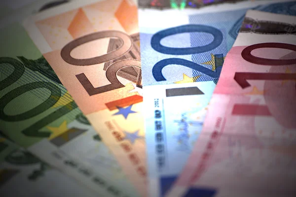 Sluiten op van Europese bankbiljetten — Stockfoto