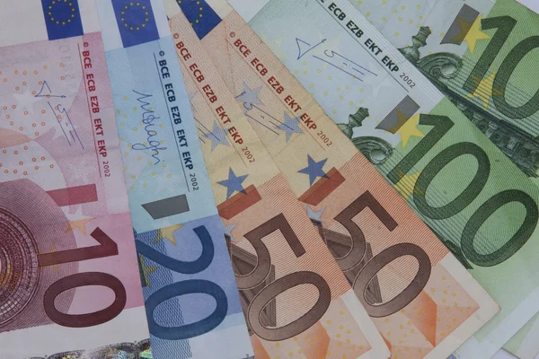 De Europese bankbiljetten van 100.50, 20.10 Euro — Stockfoto