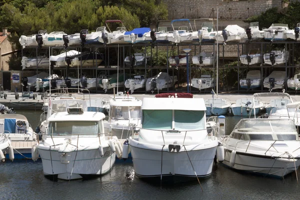 Boat storage in the harbour of nice france — Stock Photo, Image