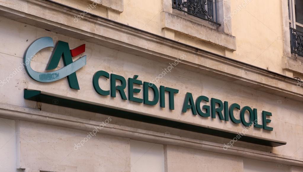 Paris , France-september 14, 2015: Credit Agricole is a French cooperative bank partly stemming originally from the agricultural sector. This office is located in Paris