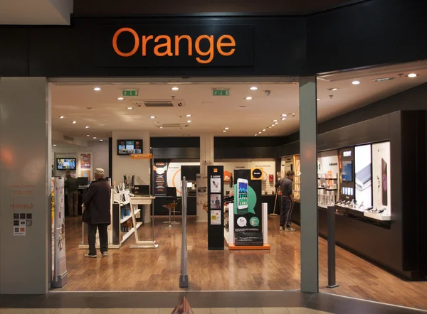 Orange telekommunikation butik — Stockfoto