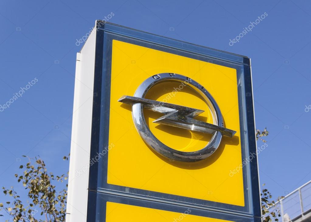 Amsterdam, Netherlands-october 2, 2015: Opel sign in front of a opel Garage