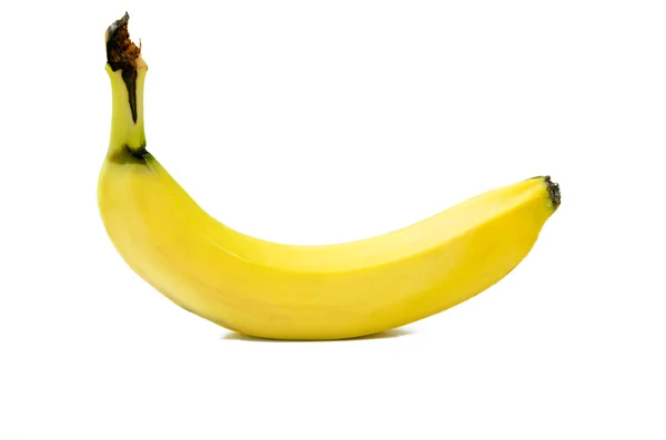 Single banana, isolated on white background — Φωτογραφία Αρχείου