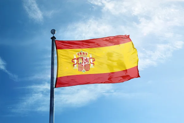 Прапор Іспанії на флагштока — стокове фото