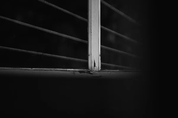 Janela metálica preta isolada no fundo branco — Fotografia de Stock
