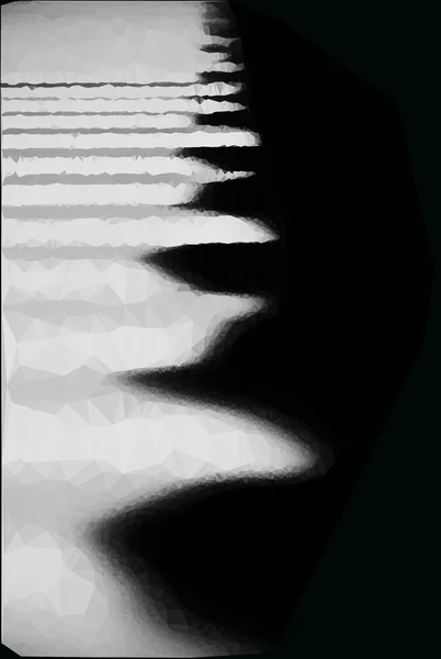 Abstracte compositie van zwart-wit veelhoeken in het midden. Helder ontwerp crystal gezichten — Stockvector