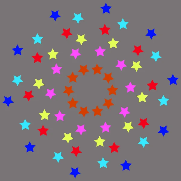 Estrellas de color sobre fondo gris-01 — Vector de stock