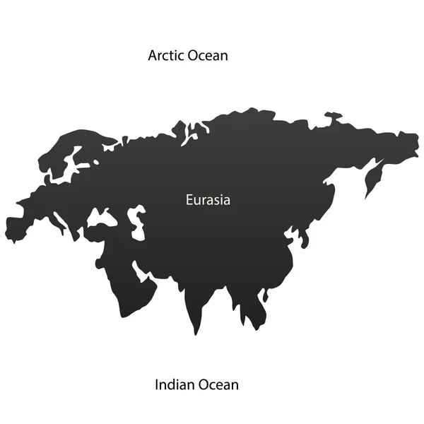 Eurasien kontinenten på vit — Stock vektor