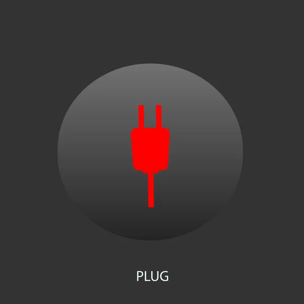 Plug icono en negro — Vector de stock