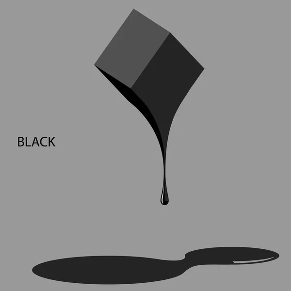 Чорна фарба на сірому фоні — стоковий вектор