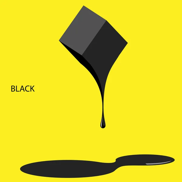 Μαύρο χρώμα σε κίτρινο φόντο — Διανυσματικό Αρχείο