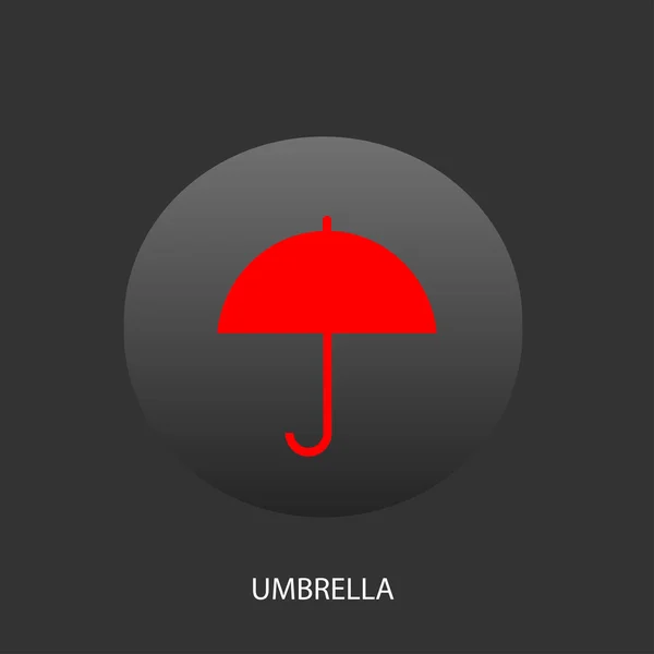 Umbrella icon on black — Stock Vector