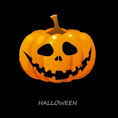 Siyah arka planda Cadılar Bayramı balkabağı