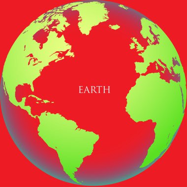 Küre kırmızı bir arka plan üzerinde