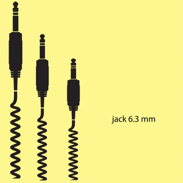 Jack un cavo su sfondo giallo — Vettoriale Stock